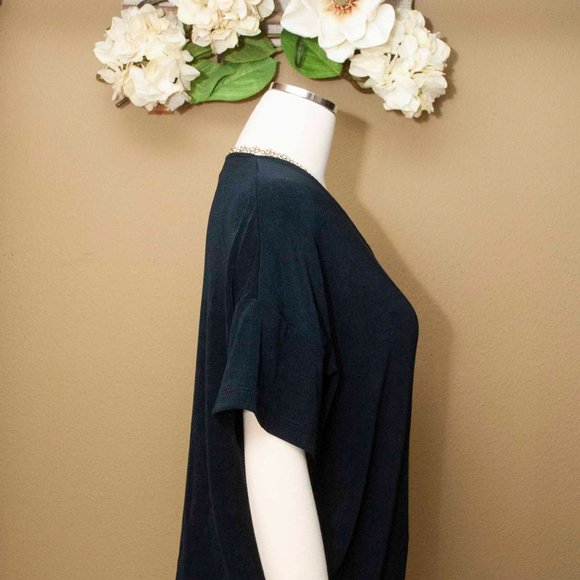 Chico's Travelers Navy Dolman Sleeve Tunic Popover Tunic Top size S - Picture 5 of 7